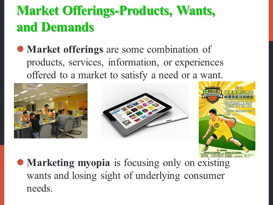 Market Offerings-Products, Wants, and Demands