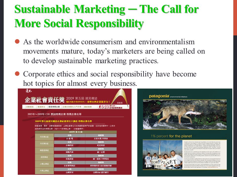 Sustainable Marketing ─ The Call for More Social Responsibility