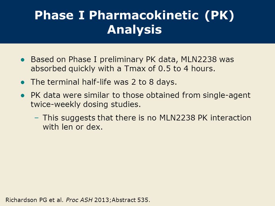 Phase I Pharmacokinetic (PK) Analysis