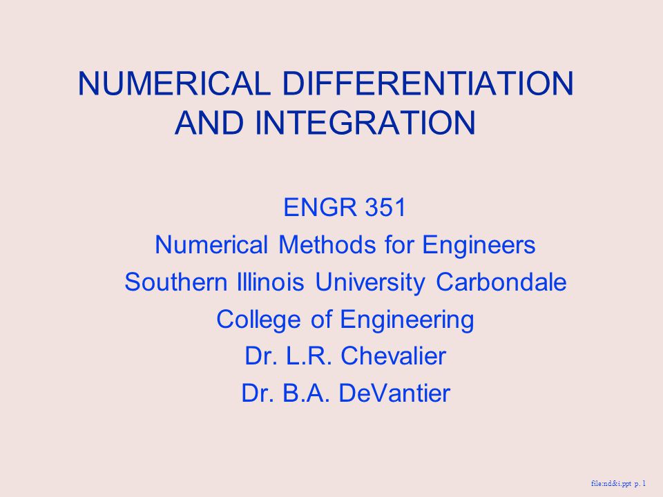 Numerical integration. Numerical methods