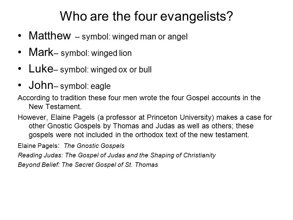 Who are the four evangelists