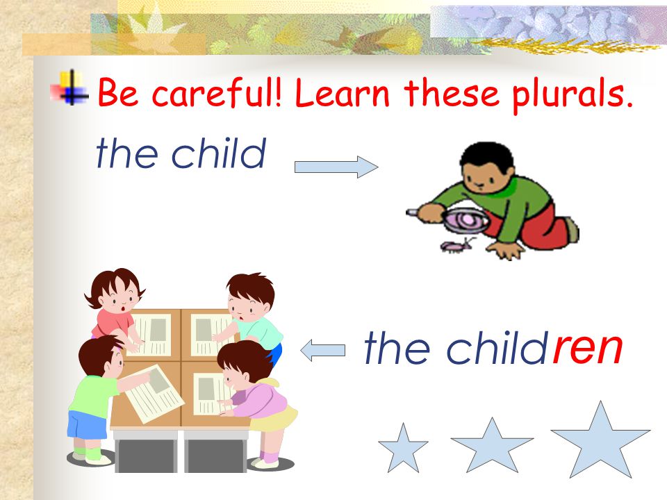 Be careful! Learn these plurals.