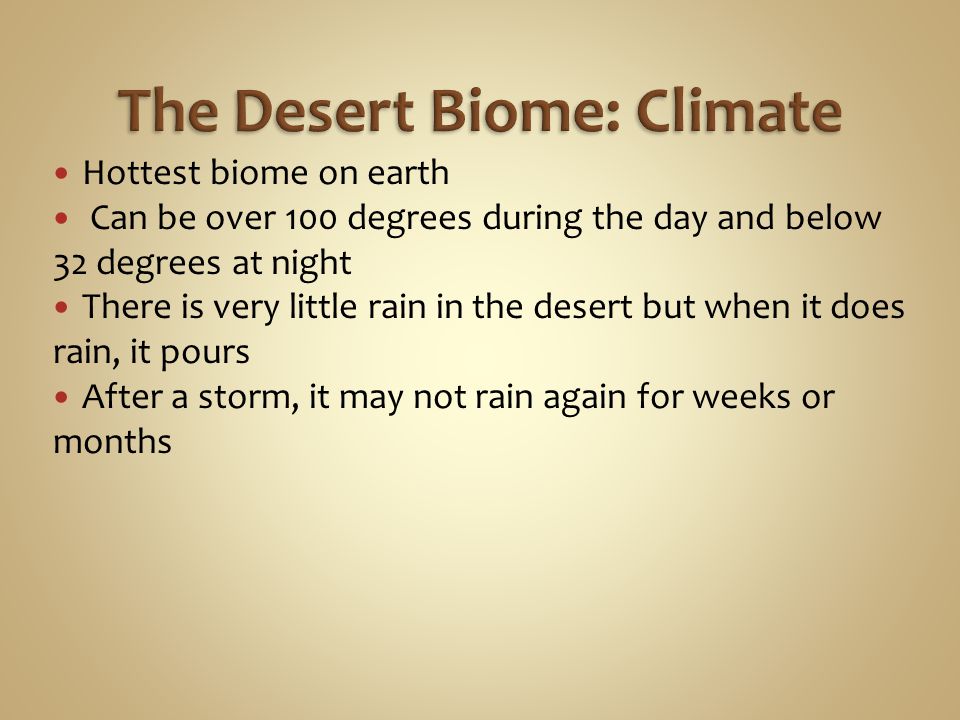 The Desert Biome: Climate