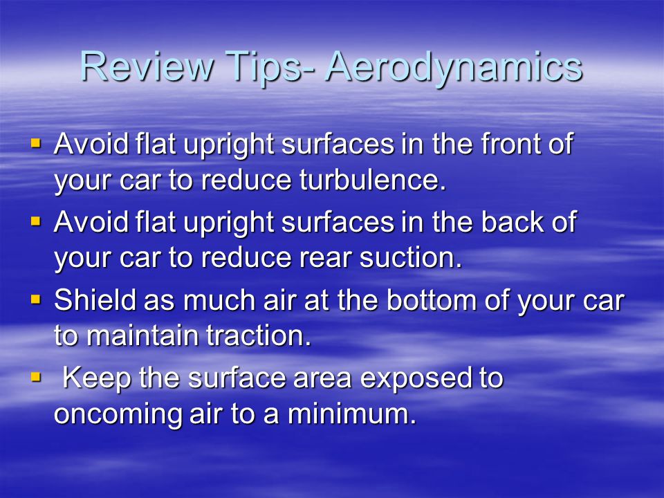 Review Tips- Aerodynamics