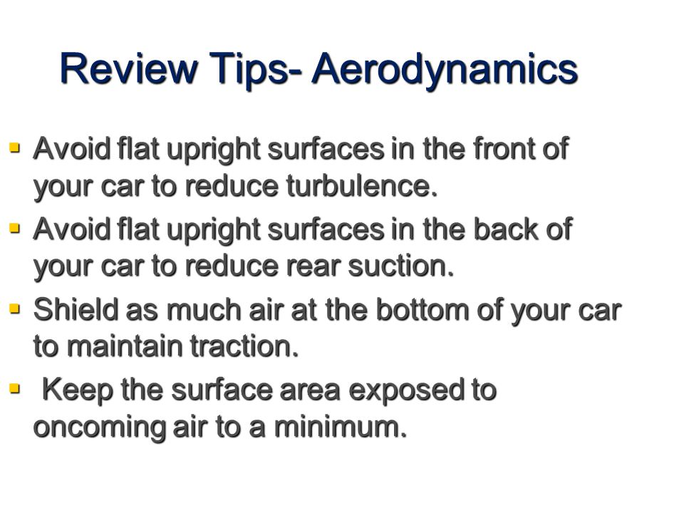 Review Tips- Aerodynamics