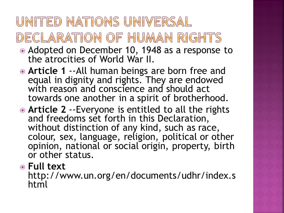 United nations universal declaration of human rights