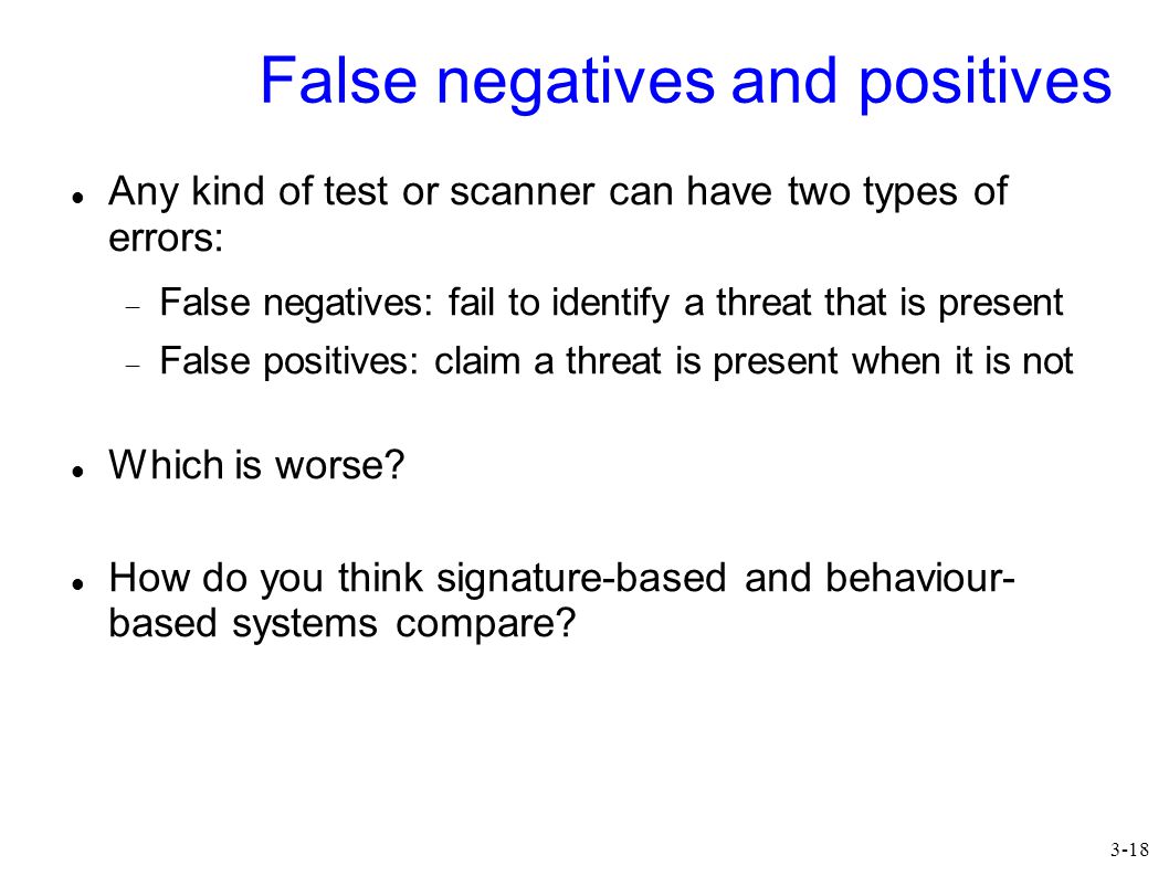 False negatives and positives