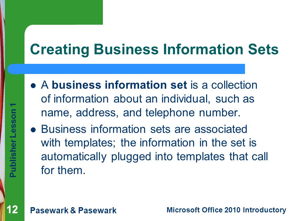 Creating Business Information Sets
