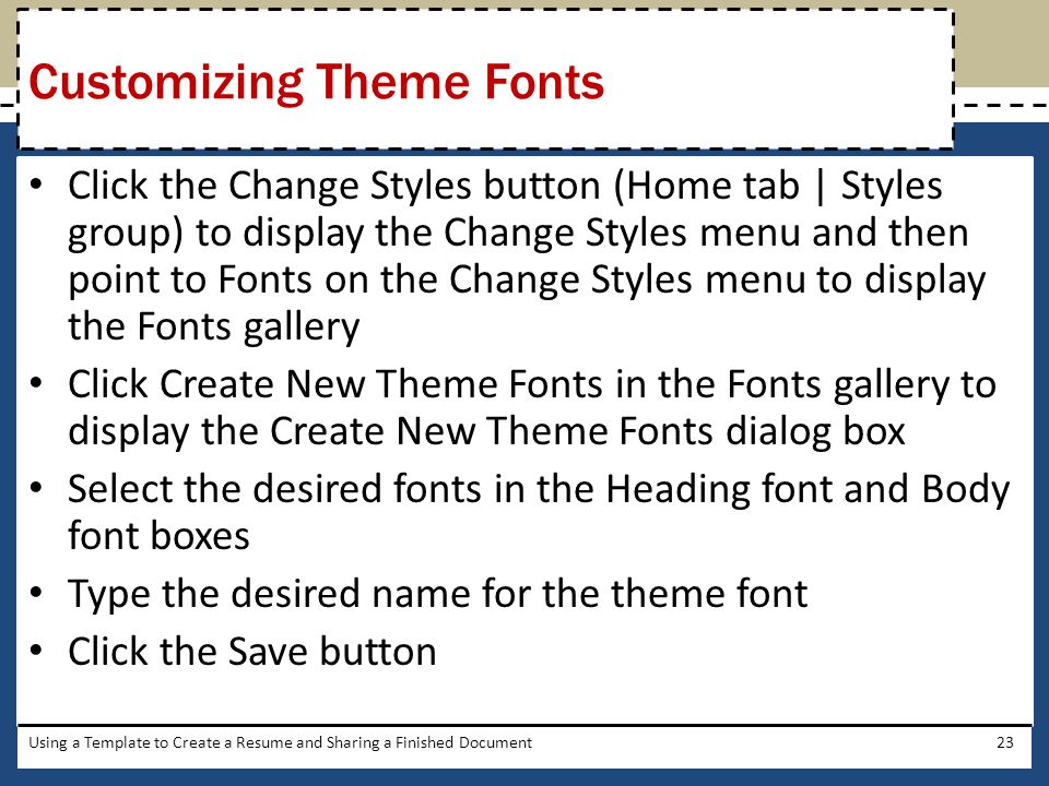 Customizing Theme Fonts
