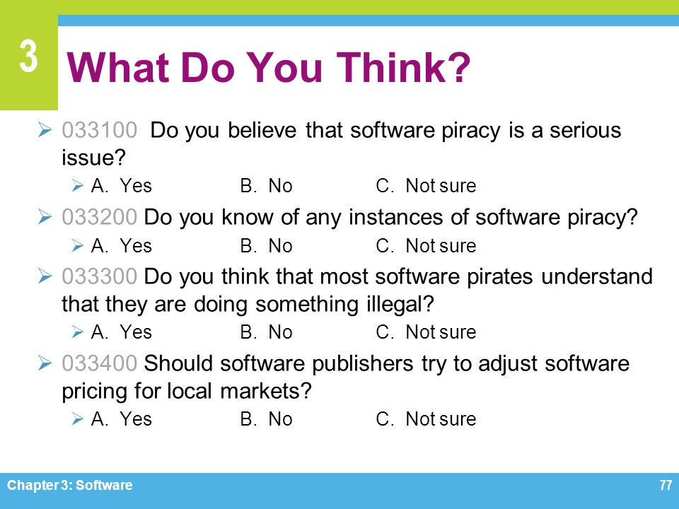 do you believe that software piracy is a serious issue