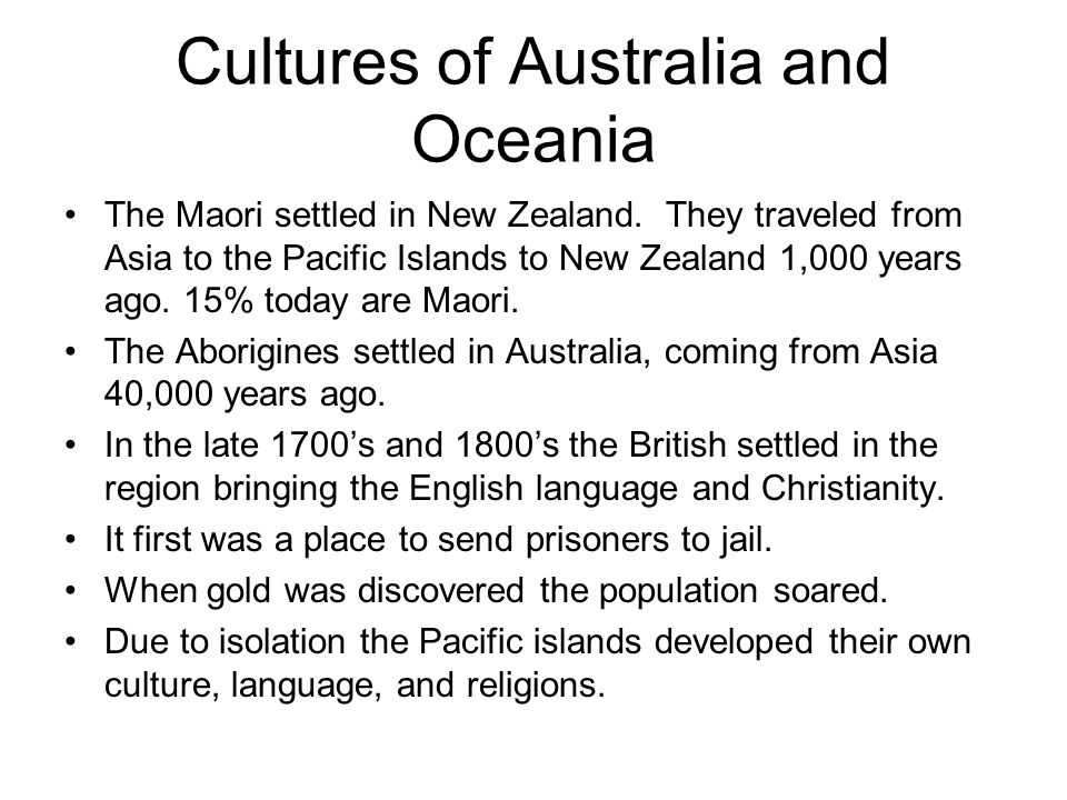 Cultures of Australia and Oceania