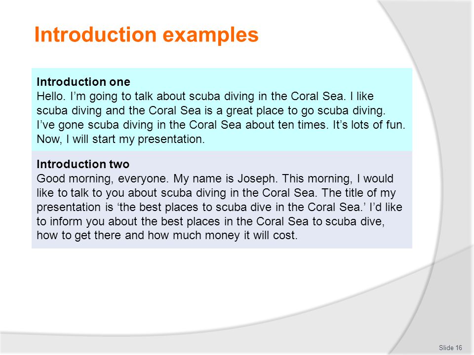 Oral Presentation Introduction Example For Students Oral Presentation Introduction Example For Students