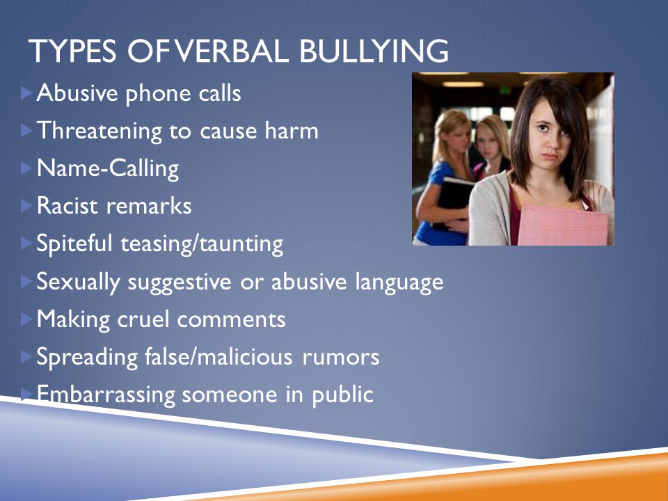verbal bullying examples