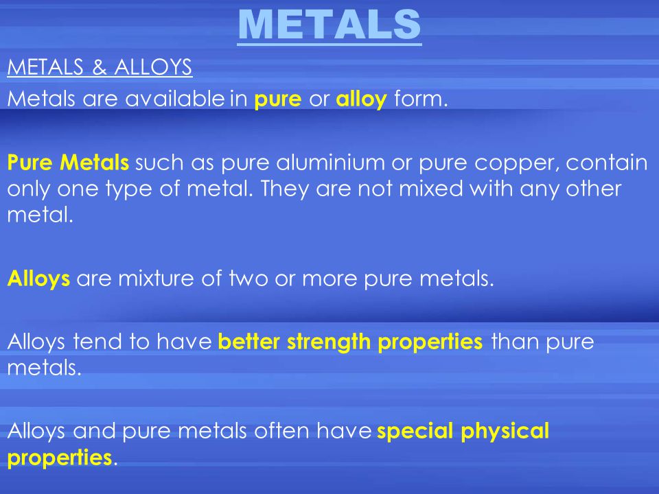 The Differences Between Alloys and Pure Metals
