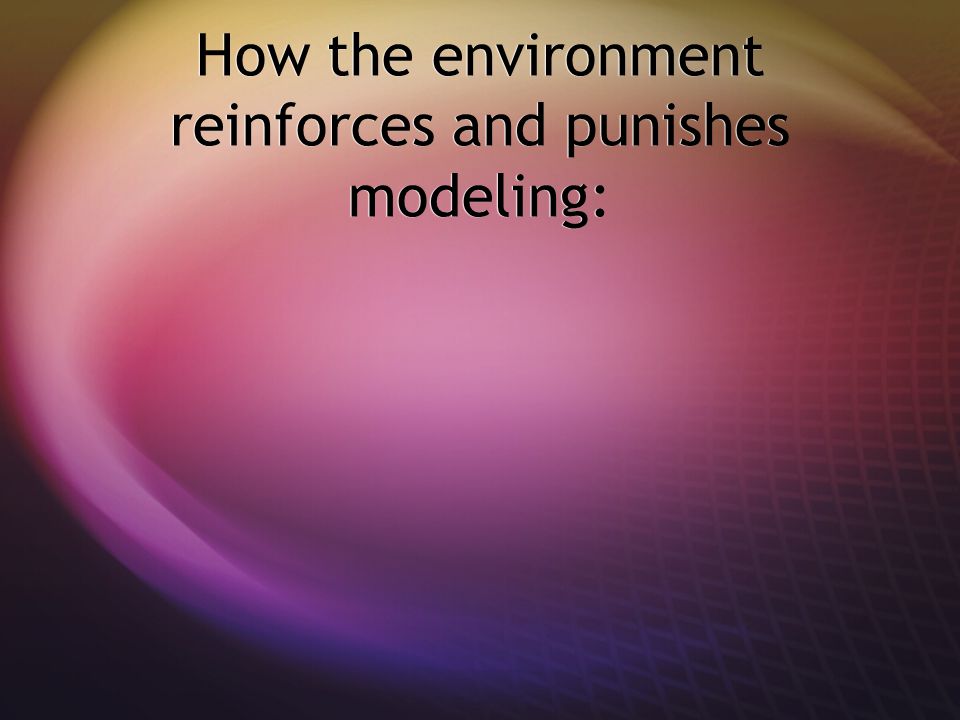 How the environment reinforces and punishes modeling: