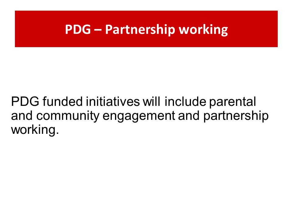 PDG – Partnership working
