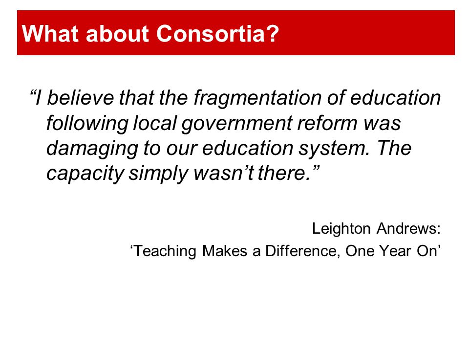 What about Consortia