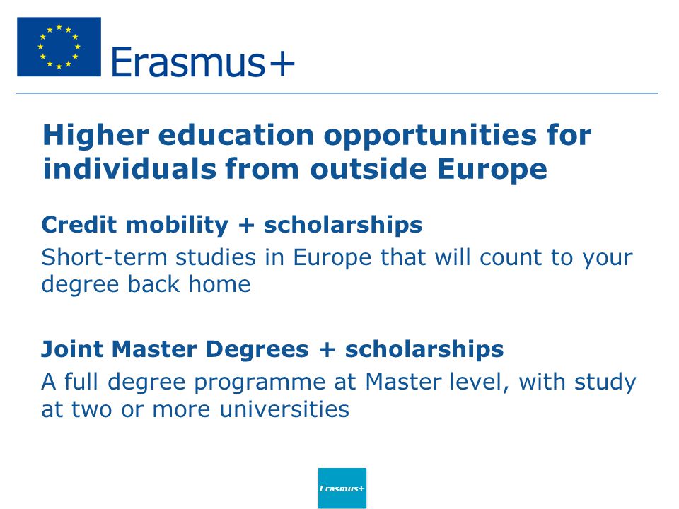Higher education opportunities for individuals from outside Europe