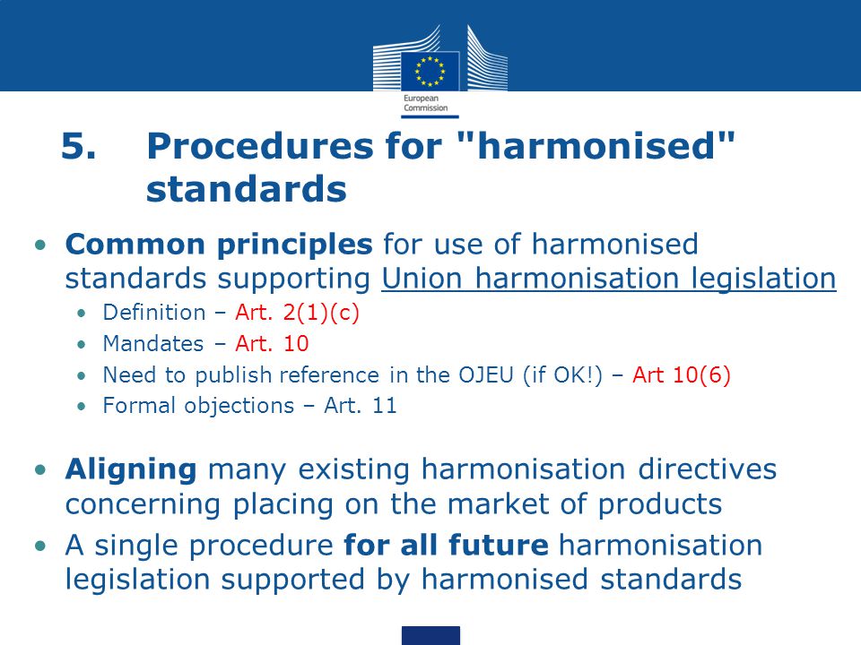 5. Procedures for harmonised standards