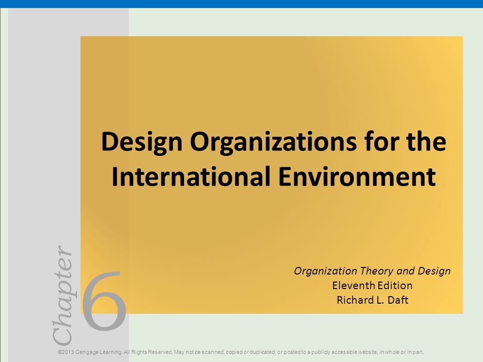 Design Organizations for the International Environment