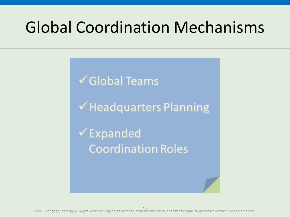 Global Coordination Mechanisms