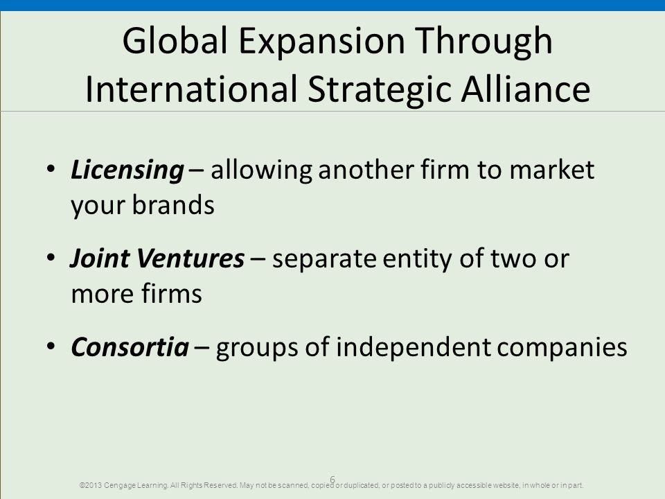 Global Expansion Through International Strategic Alliance