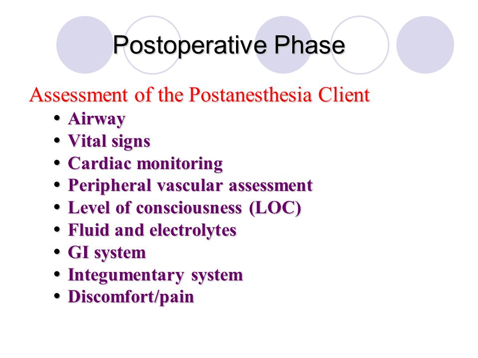 Postoperative Phase Assessment of the Postanesthesia Client Airway