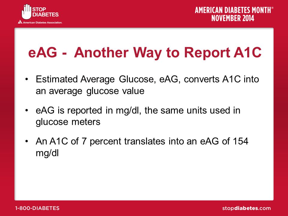 eAG - Another Way to Report A1C