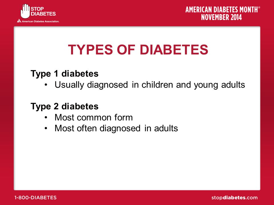 TYPES OF DIABETES Type 1 diabetes