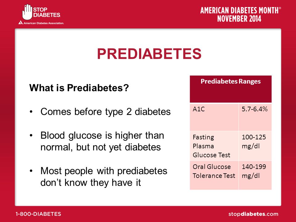 PREDIABETES What is Prediabetes Comes before type 2 diabetes
