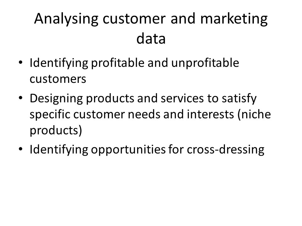 Analysing customer and marketing data