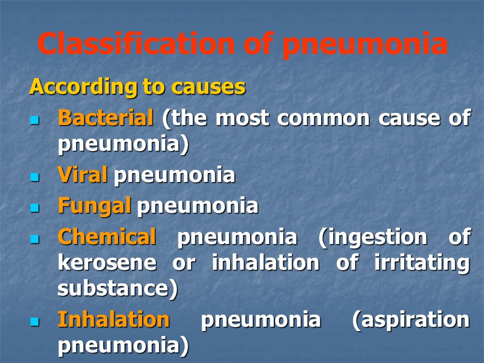 Classification of pneumonia