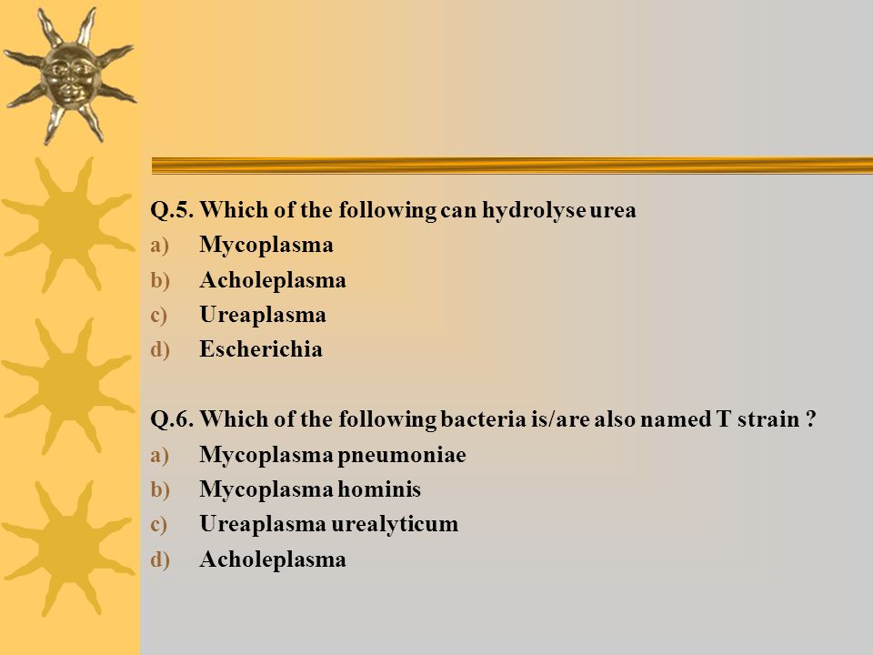 Q.5. Which of the following can hydrolyse urea