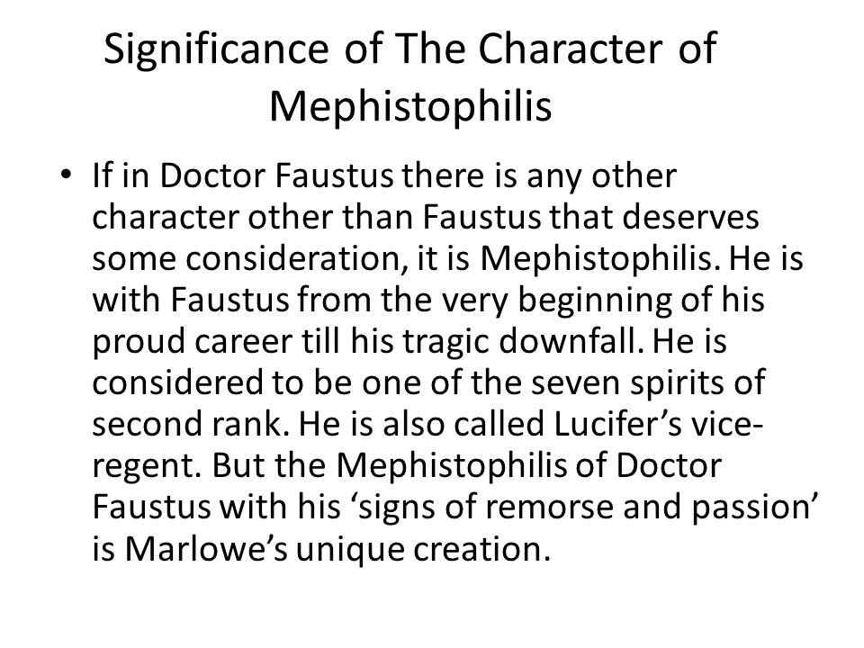 mephistopheles dr faustus character analysis