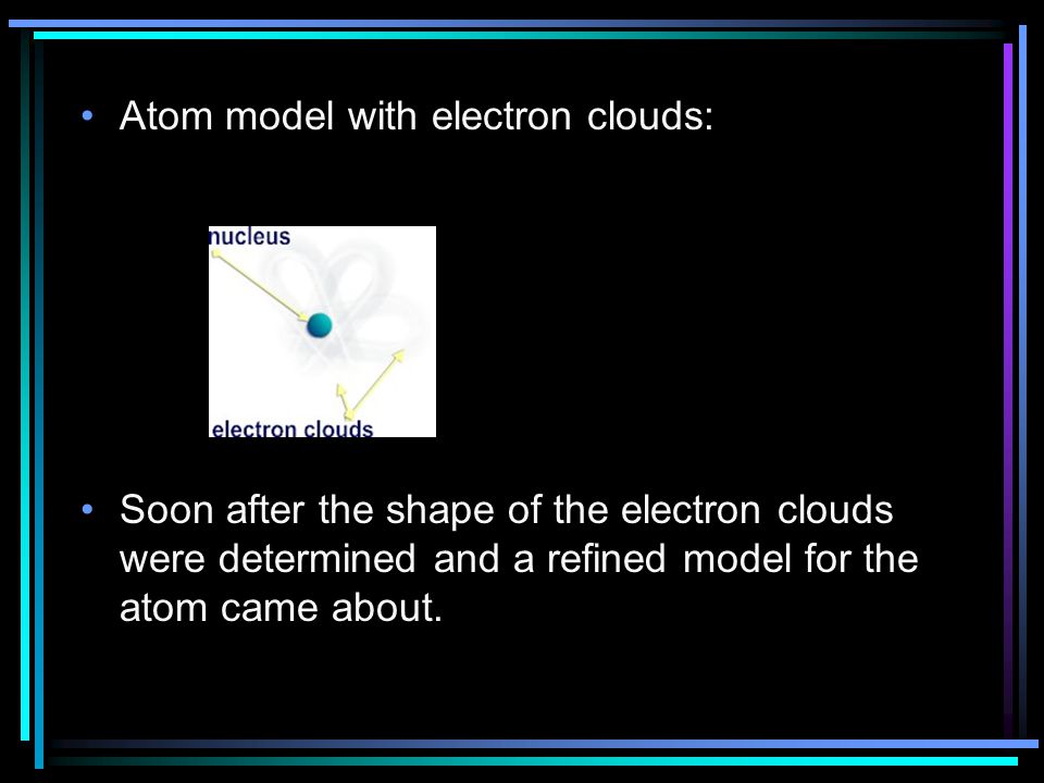 Atom model with electron clouds:
