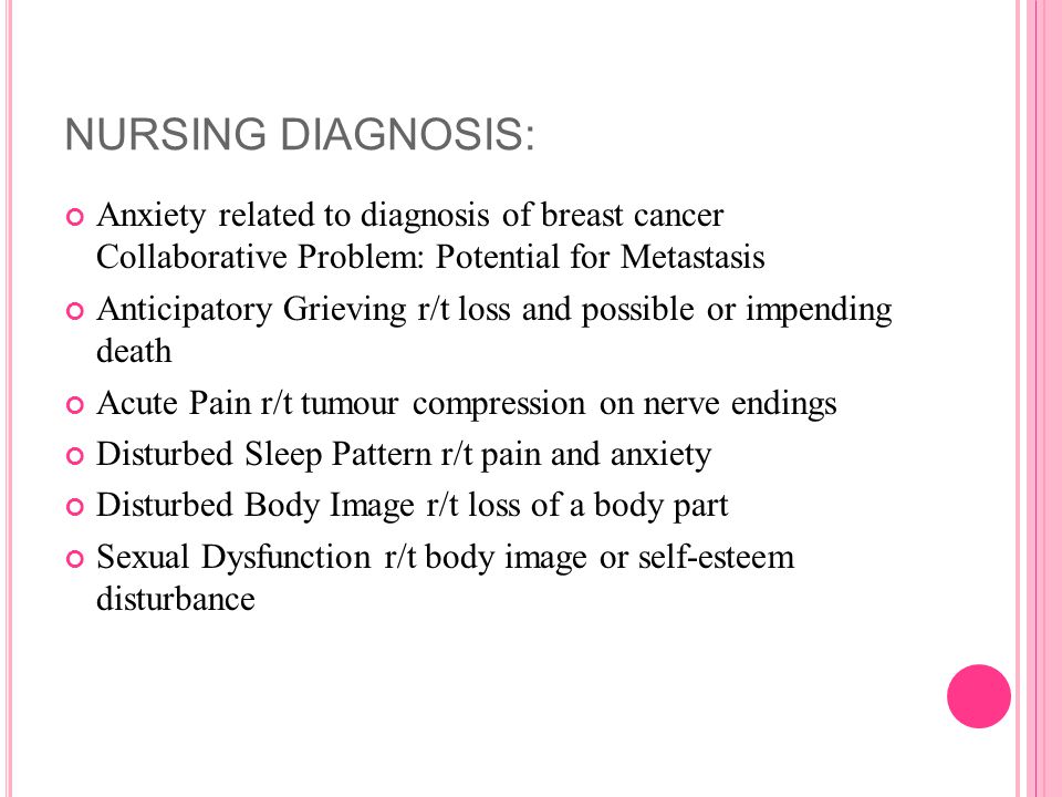 Metastatic cancer nursing diagnosis