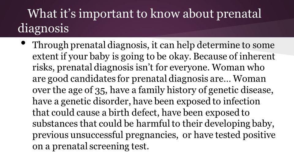 What it’s important to know about prenatal diagnosis