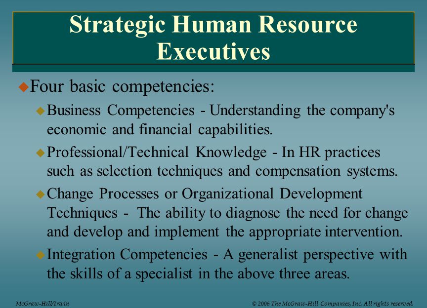Strategic Human Resource Executives