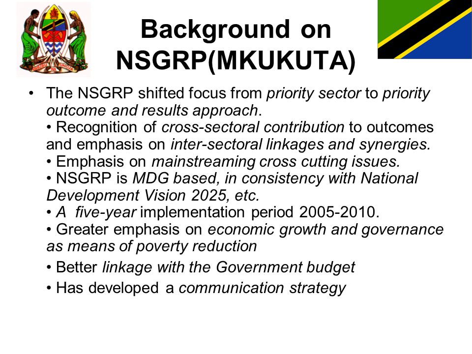 Background on NSGRP(MKUKUTA)