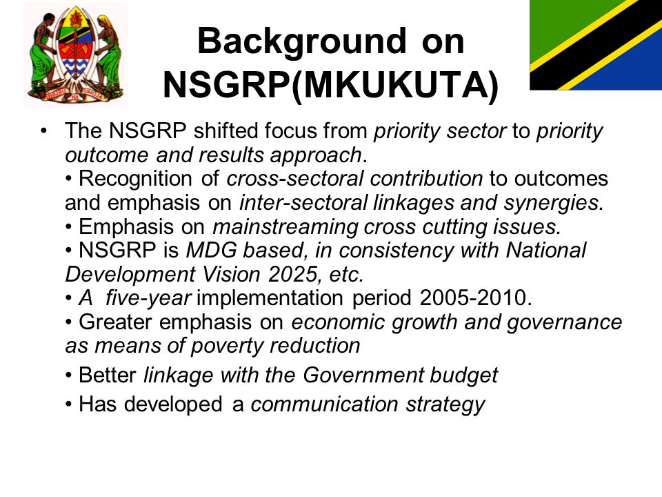 Background on NSGRP(MKUKUTA)