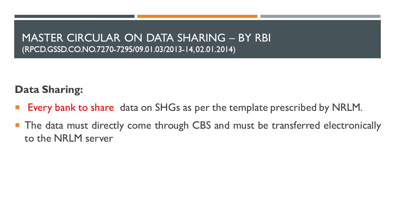 Master circular on data sharing – by rbi (rpcd. gssd. co. no