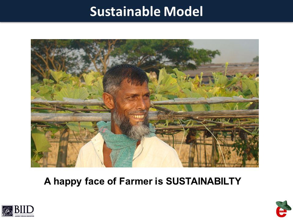 A happy face of Farmer is SUSTAINABILTY
