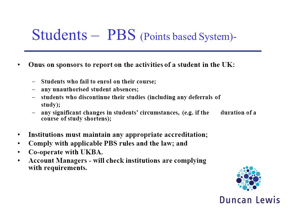 Students – PBS (Points based System)-