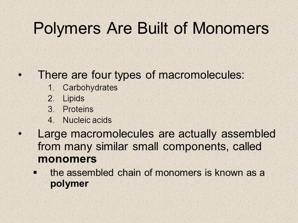 Polymers Are Built of Monomers