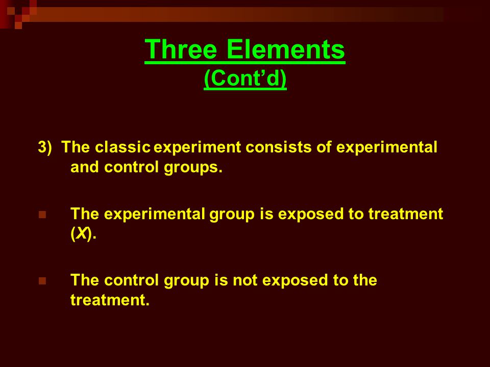 Three Elements (Cont’d)