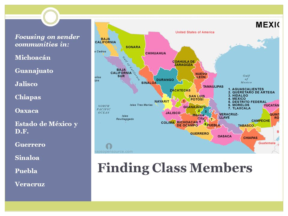 Finding Class Members Focusing on sender communities in: Michoacán