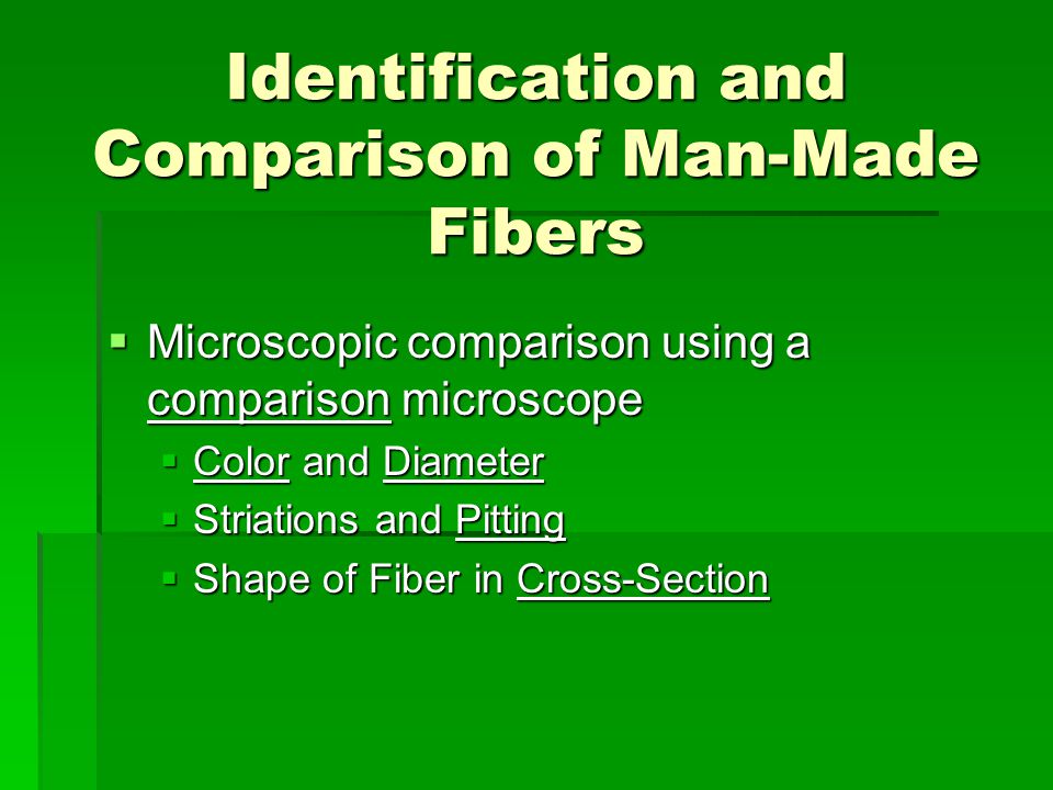 Identification and Comparison of Man-Made Fibers