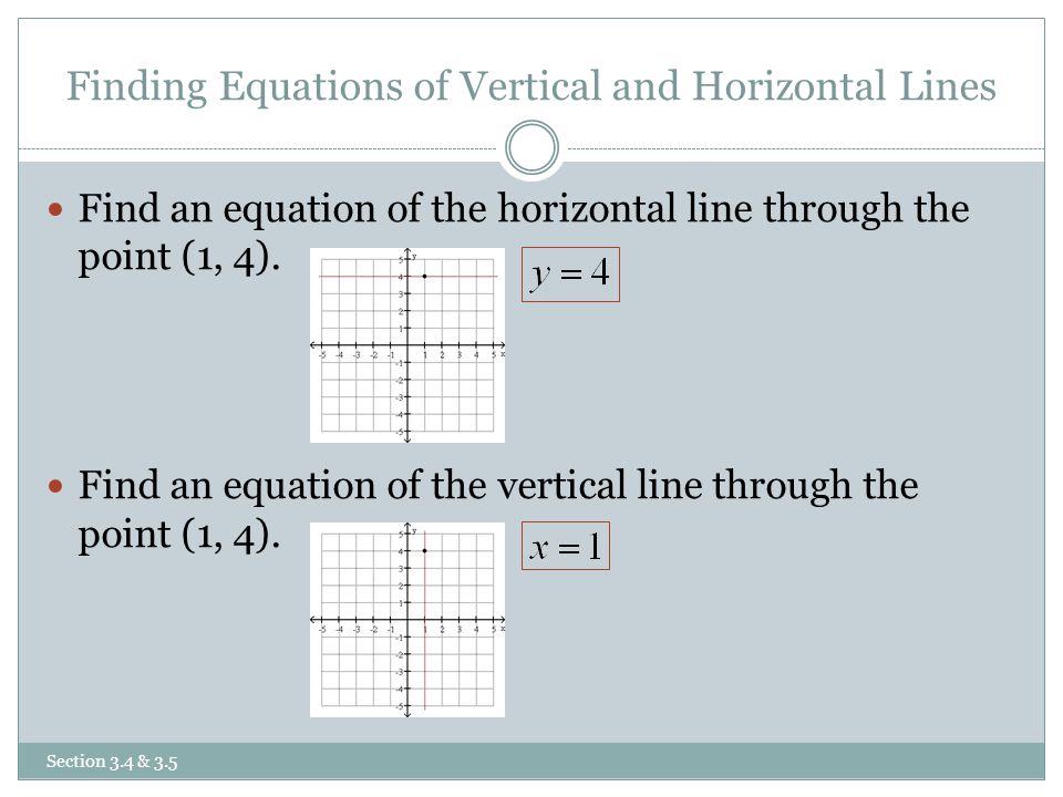 Finding Equations of Vertical and Horizontal Lines