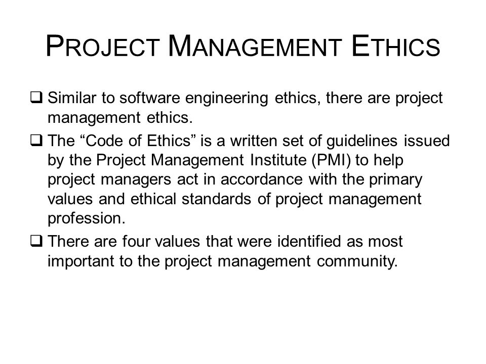 Project Management Ethics