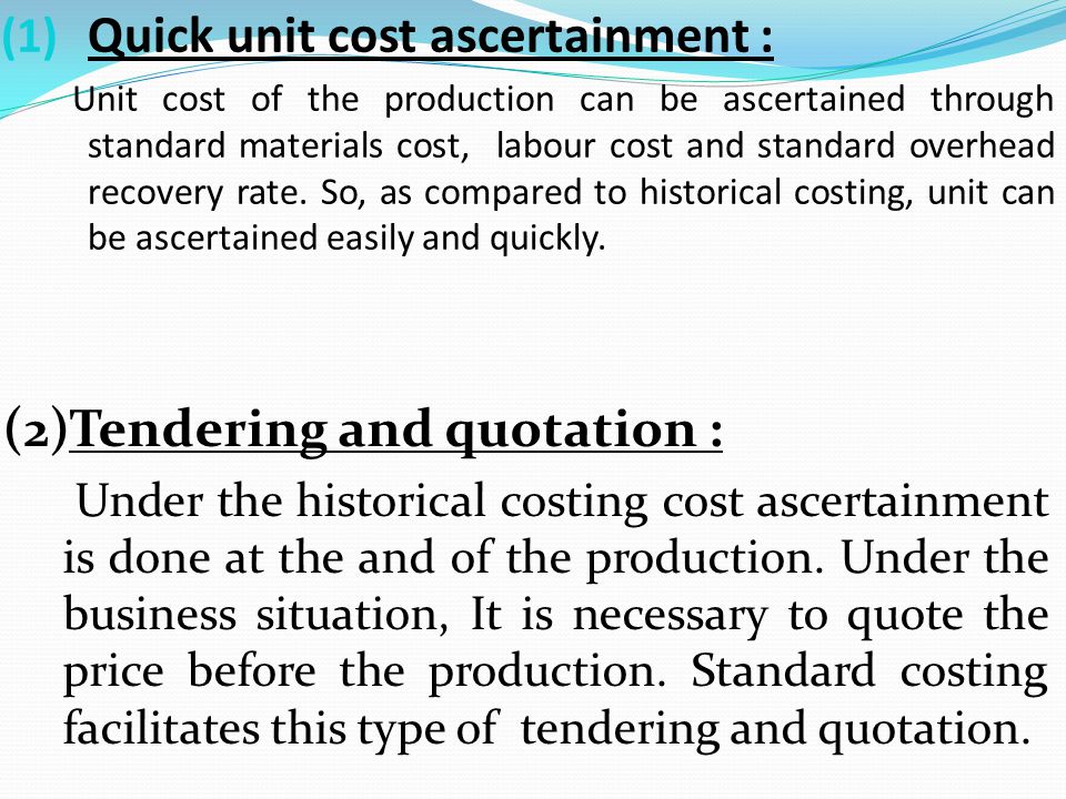 difference between standard costing and historical costing